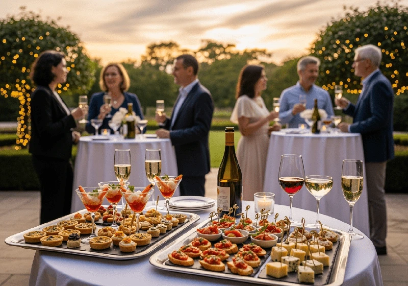 Apéritif élégant avec pièces cocktail